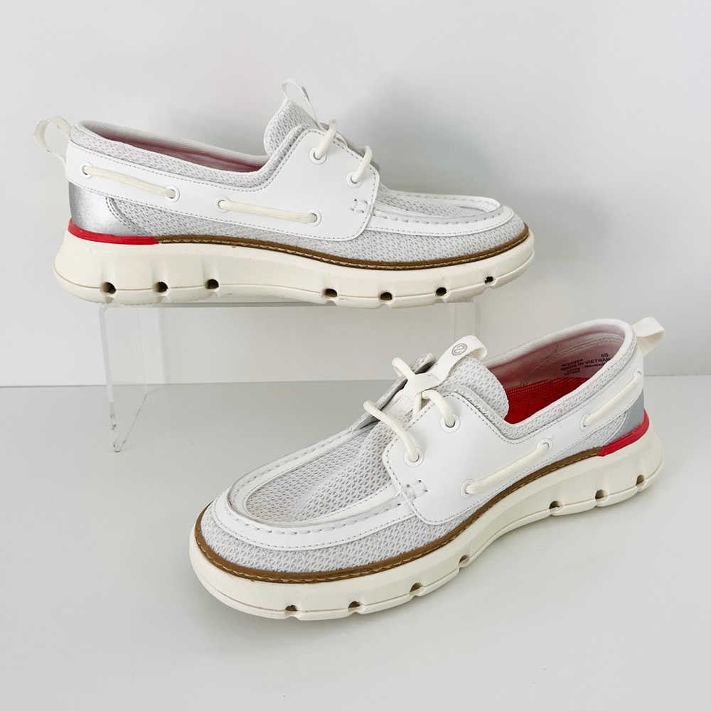 COLE HAAN 4.ZERØGRAND Regatta Boat Shoe in Blanc De Blanc - Picture 4 of 13